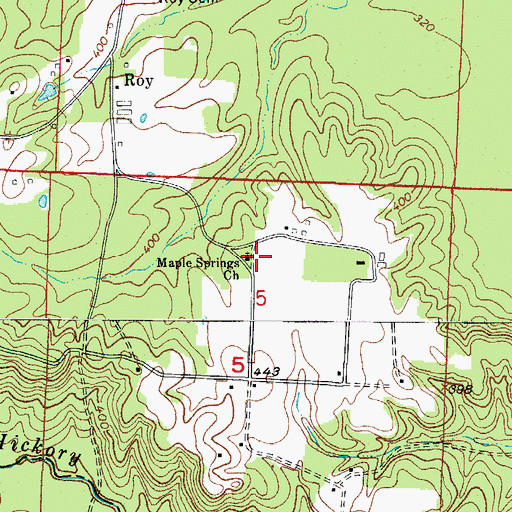 Topographic Map of Maple Springs Baptist Church, AR