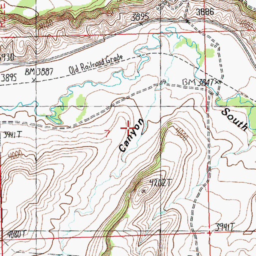 Topographic Map of Rose Canyon, MT