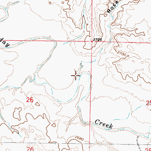 Topographic Map of Rose Coulee, MT
