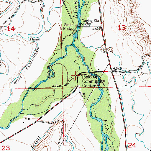 Topographic Map of Rosebud Community Center, MT