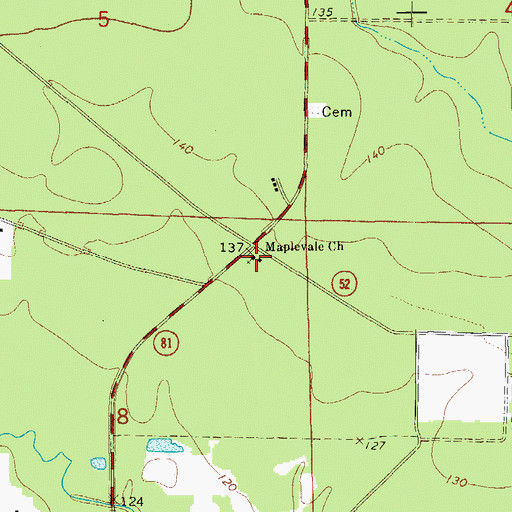 Topographic Map of Maplevale Missionary Baptist Church, AR