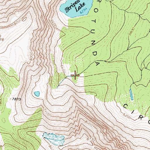 Topographic Map of Rotunda Cirque, MT