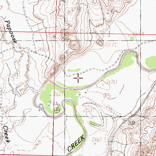 Topographic Map of Roub's Ranch, MT