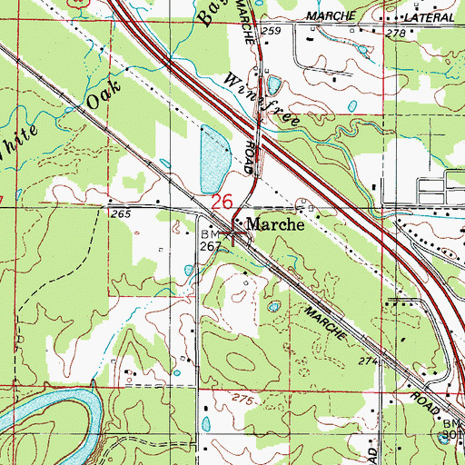 Topographic Map of Marche, AR