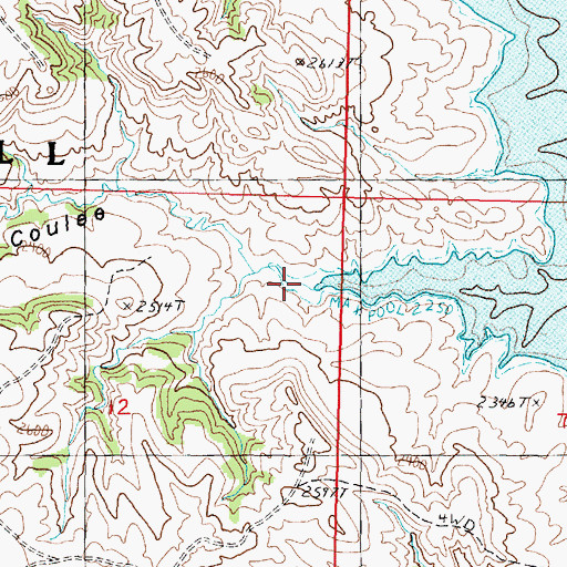 Topographic Map of Rough Coulee, MT