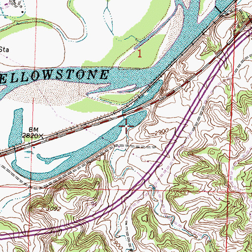 Topographic Map of Rough Coulee, MT