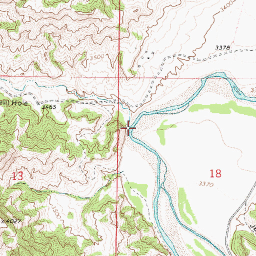 Topographic Map of Rough Creek, MT