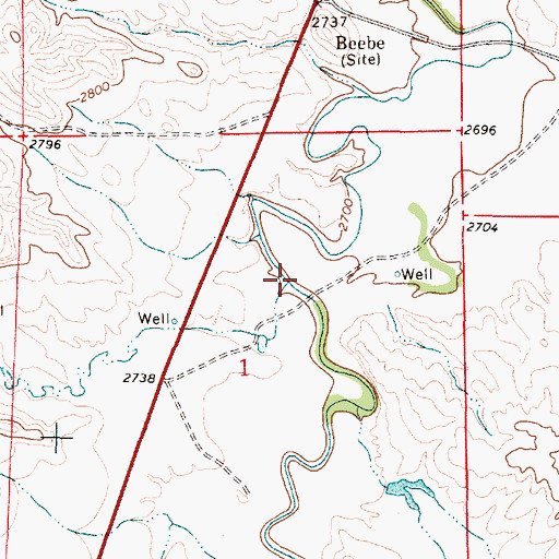 Topographic Map of Rough Creek, MT