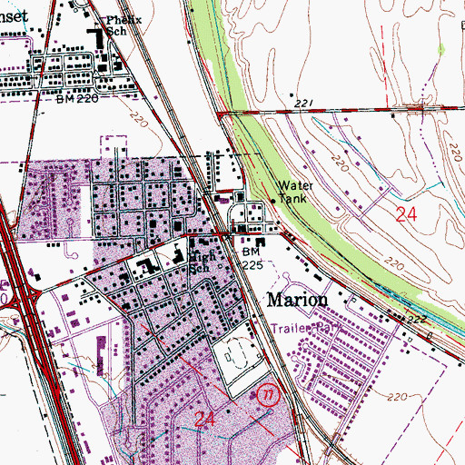 Topographic Map of Marion, AR