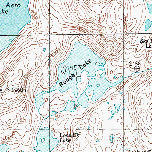 Topographic Map of Rough Lake, MT