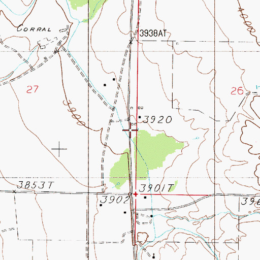 Topographic Map of Round Grove Ranch, MT