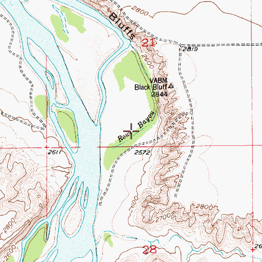 Topographic Map of Rowe Bayou, MT