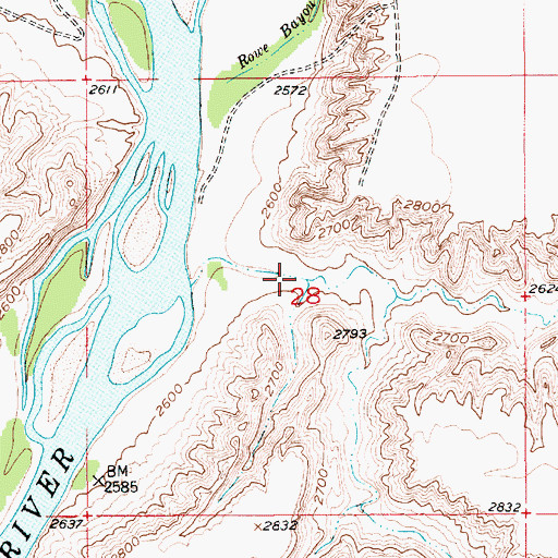 Topographic Map of Rowe Coulee, MT