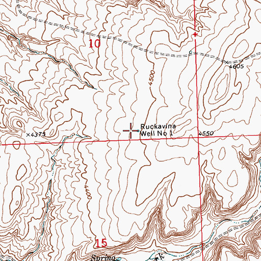 Topographic Map of Ruckavina Well Number One, MT