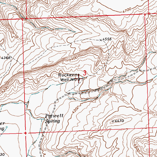 Topographic Map of Ruckavina Well Number Three, MT