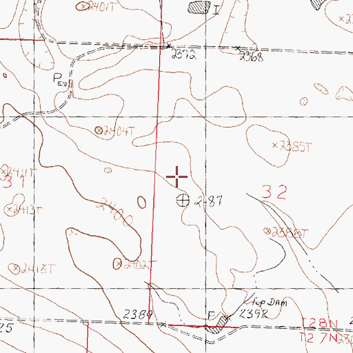 Topographic Map of Rudolph Coulee, MT
