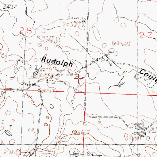 Topographic Map of Rudolph Valley, MT