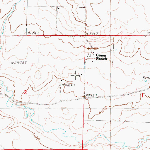 Topographic Map of Ruebe Ranch, MT
