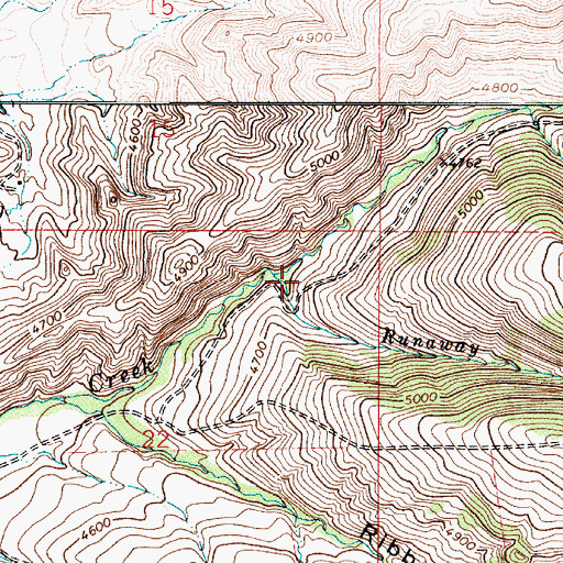 Topographic Map of Runaway Creek, MT