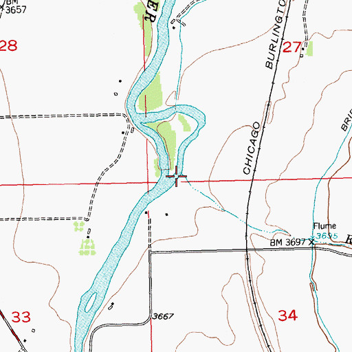 Topographic Map of Rushwater Creek, MT