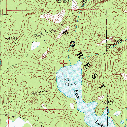 Topographic Map of Russell Creek, MT