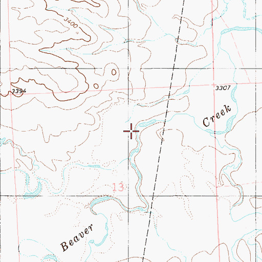 Topographic Map of Russell Creek, MT