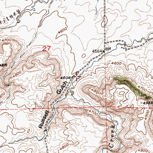 Topographic Map of Russell Gulch, MT