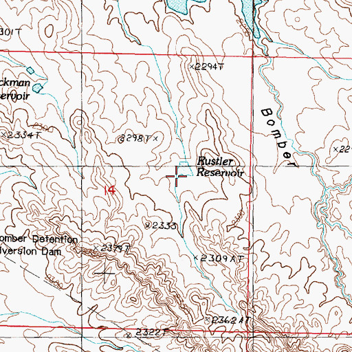 Topographic Map of Rustler Reservoir, MT