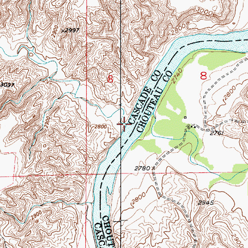 Topographic Map of Ryan Coulee, MT