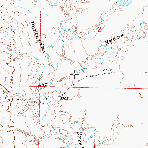 Topographic Map of Ryans Fork, MT