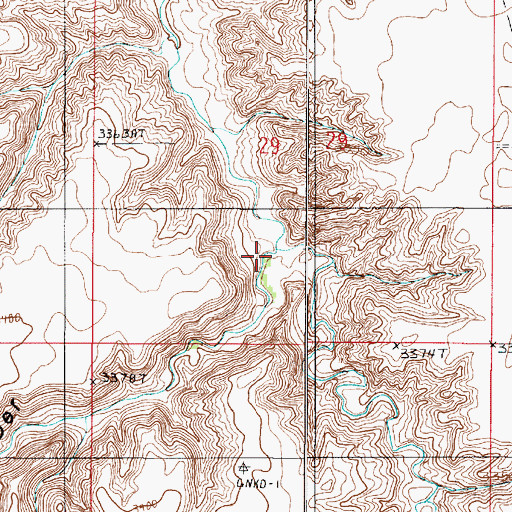 Topographic Map of Rye Coulee, MT