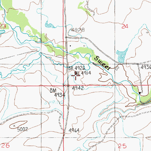 Topographic Map of Rye Creek, MT