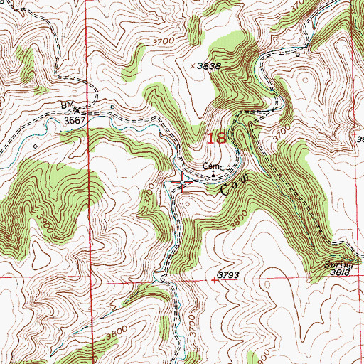 Topographic Map of Rye Grass Creek, MT
