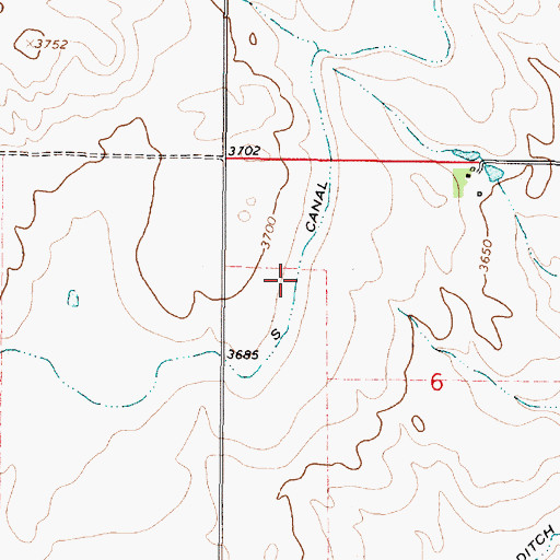 Topographic Map of S Canal, MT