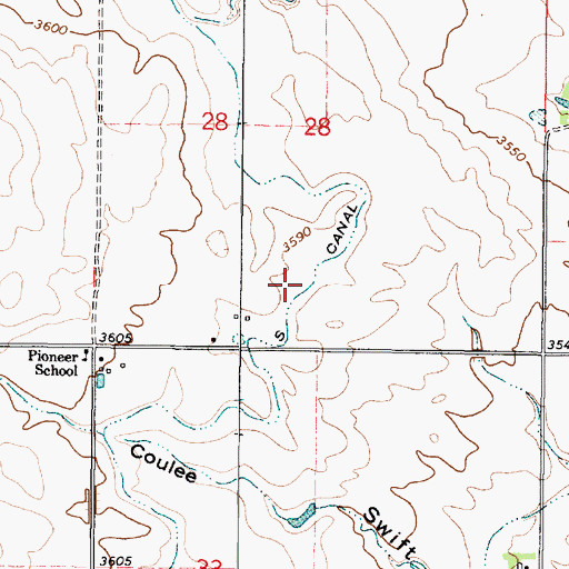 Topographic Map of S Canal, MT