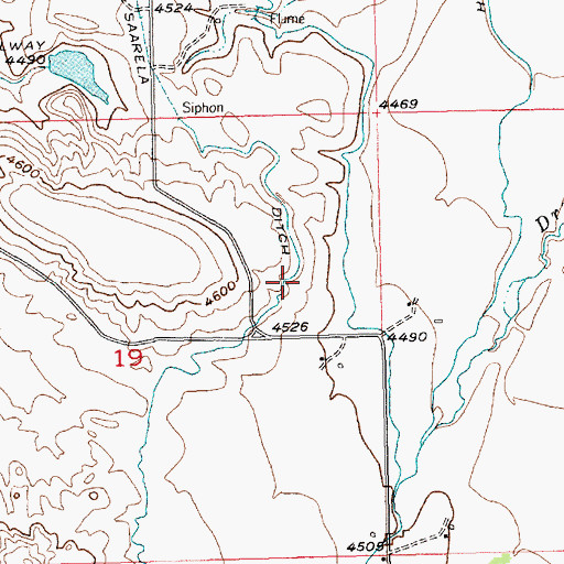Topographic Map of Saarela Ditch, MT