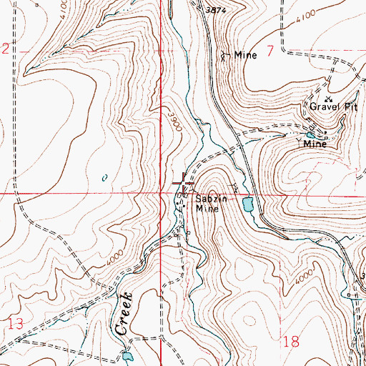 Topographic Map of Sabzin Mine, MT