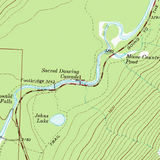 Topographic Map of Sacred Dancing Cascade, MT