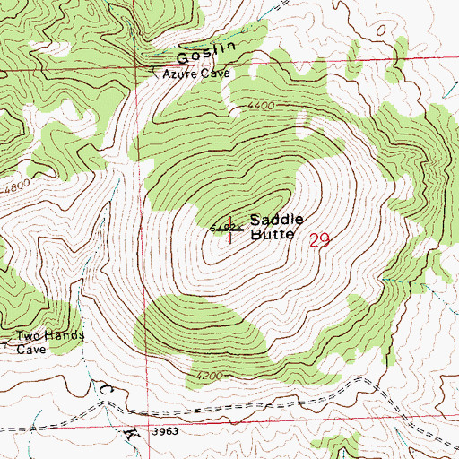 Topographic Map of Saddle Butte, MT