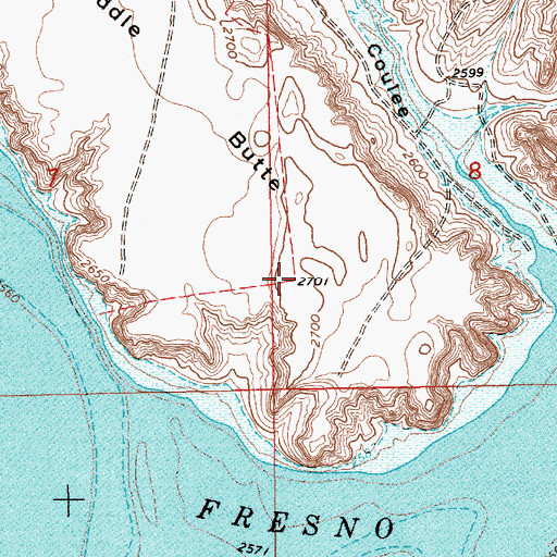 Topographic Map of Saddle Butte, MT