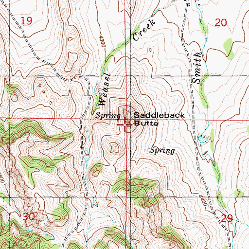 Topographic Map of Saddleback Butte, MT