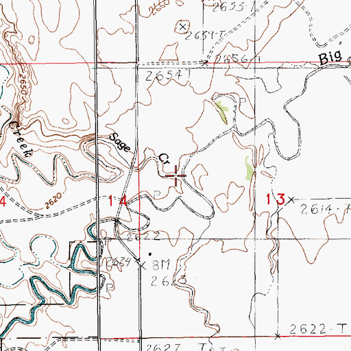 Topographic Map of Sage Creek, MT