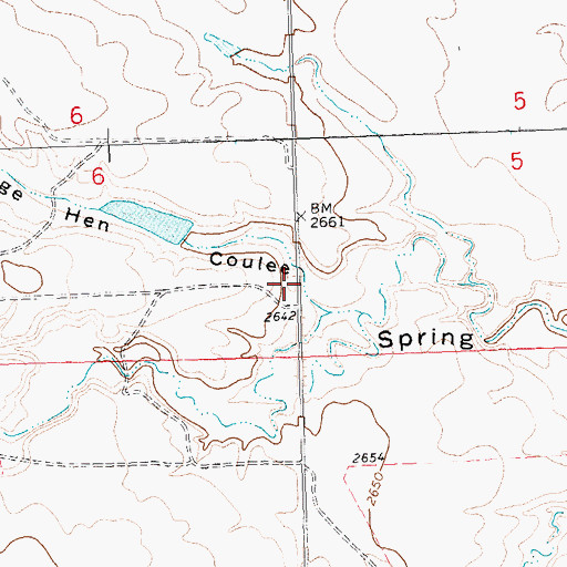 Topographic Map of Sage Hen Coulee, MT
