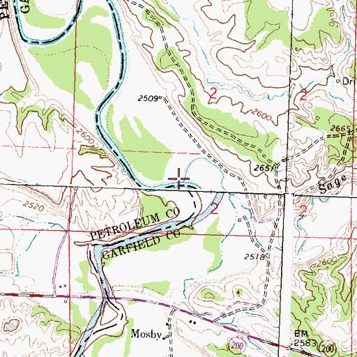 Topographic Map of Sage Hen Creek, MT