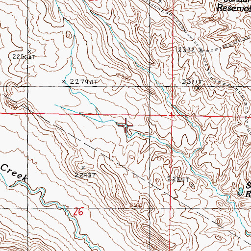 Topographic Map of Sage Hen Reservoir, MT