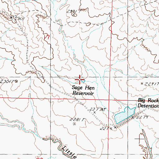 Topographic Map of Sage Hen Reservoir, MT