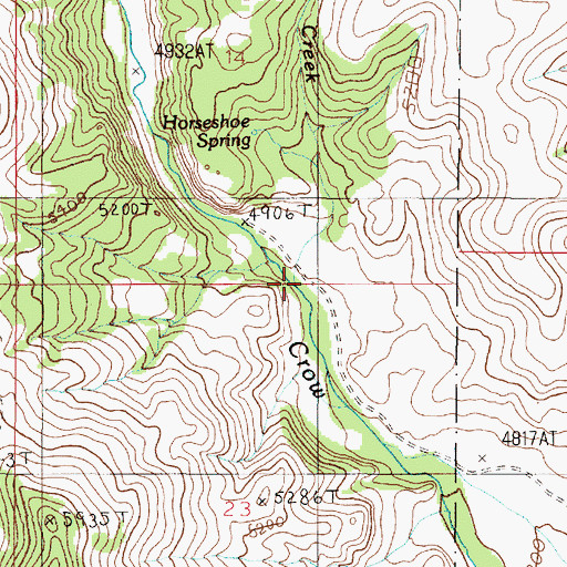 Topographic Map of Sagebrush Creek, MT