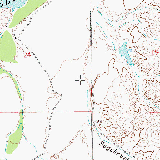 Topographic Map of Sagebrush Creek, MT