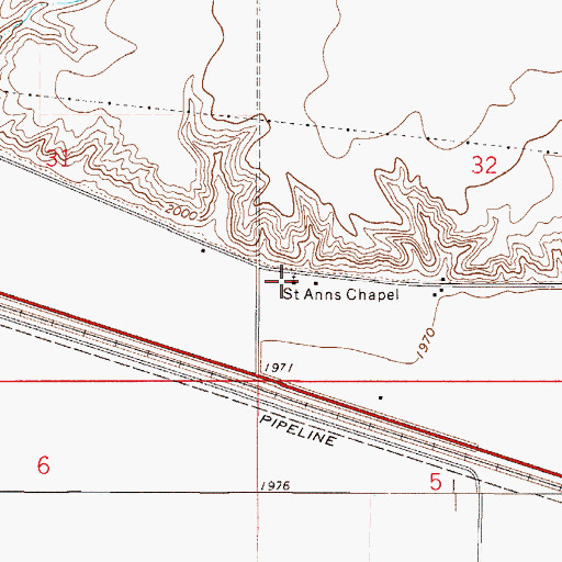 Topographic Map of Saint Anns Chapel, MT