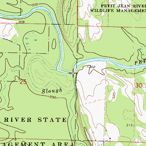 Topographic Map of Mason Creek, AR